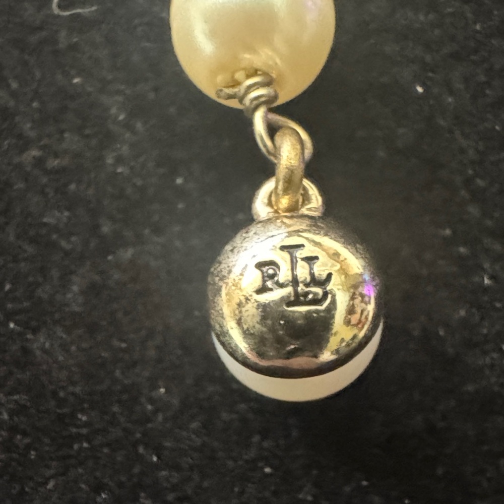 Faux Pearl & Pink Teardrop Necklace - Picture 5 of 5